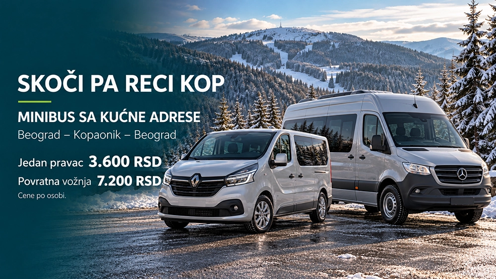 Minibus prevoz sa kućne adrese Beograd–Kopaonik